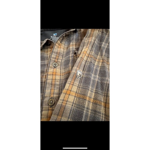 KUHL Mens Brown Sz M Textured Born In The Mountains Long Sleeve Button Up Shirt - Picture 7 of 7